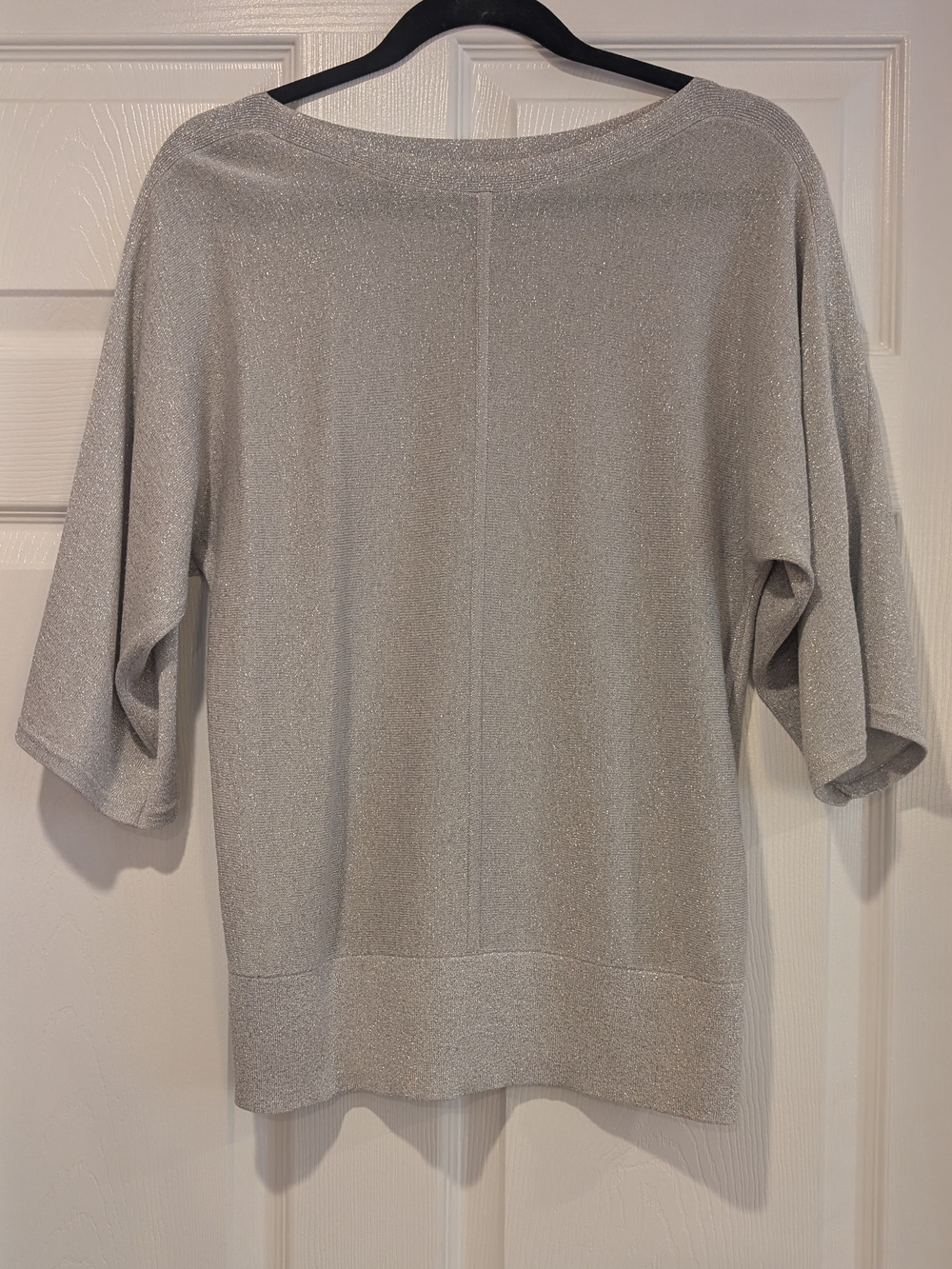Talbots Silver Shimmery Boatneck Sweater